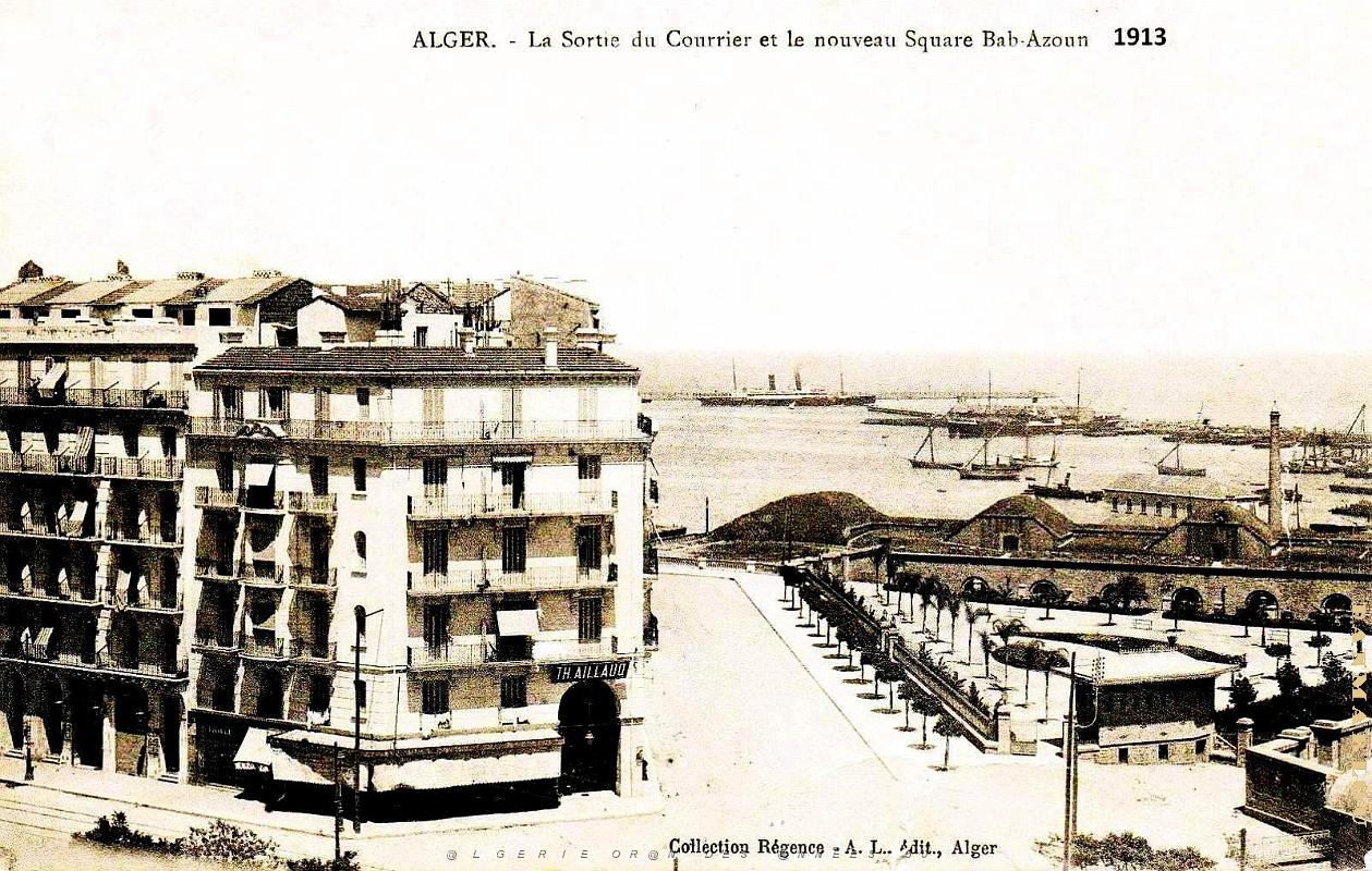 Alger - Sortie du Courrier et le nouveau Square Bab-Azoun en 1913.jpg